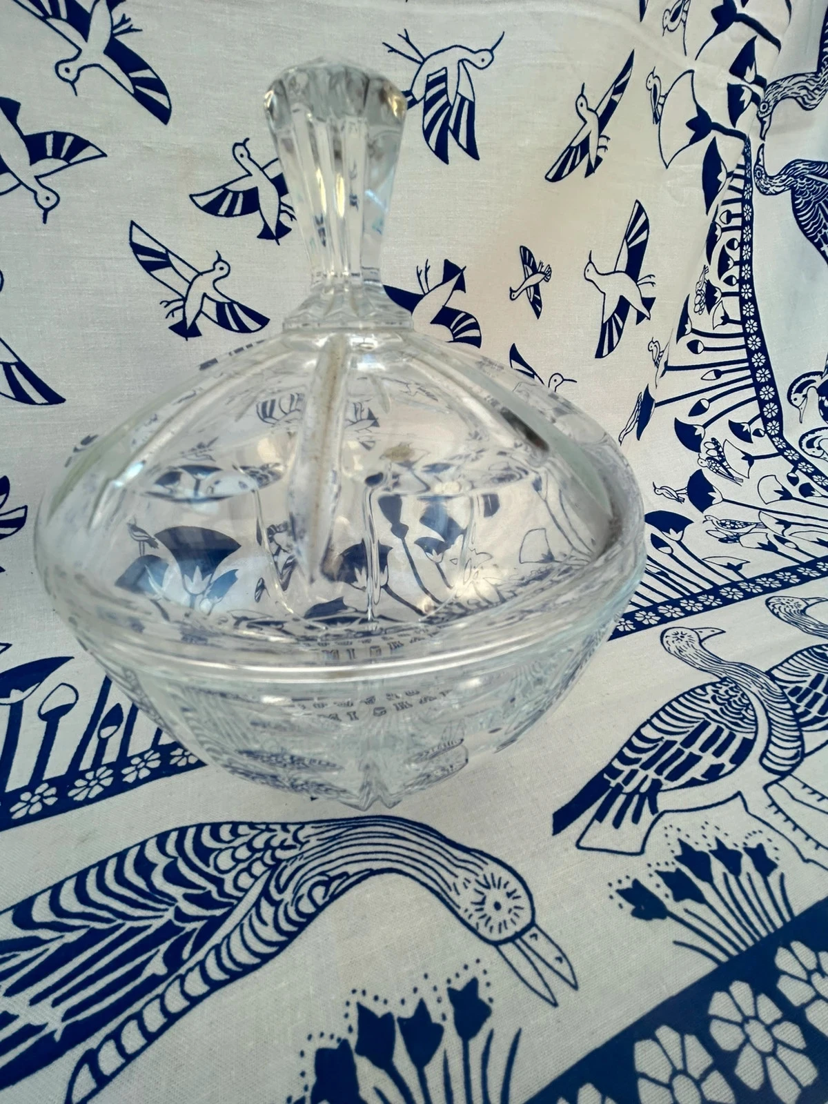 Bonbonnière com tampa de cristal d’arques 24% Pb0 - vintage – photo 4